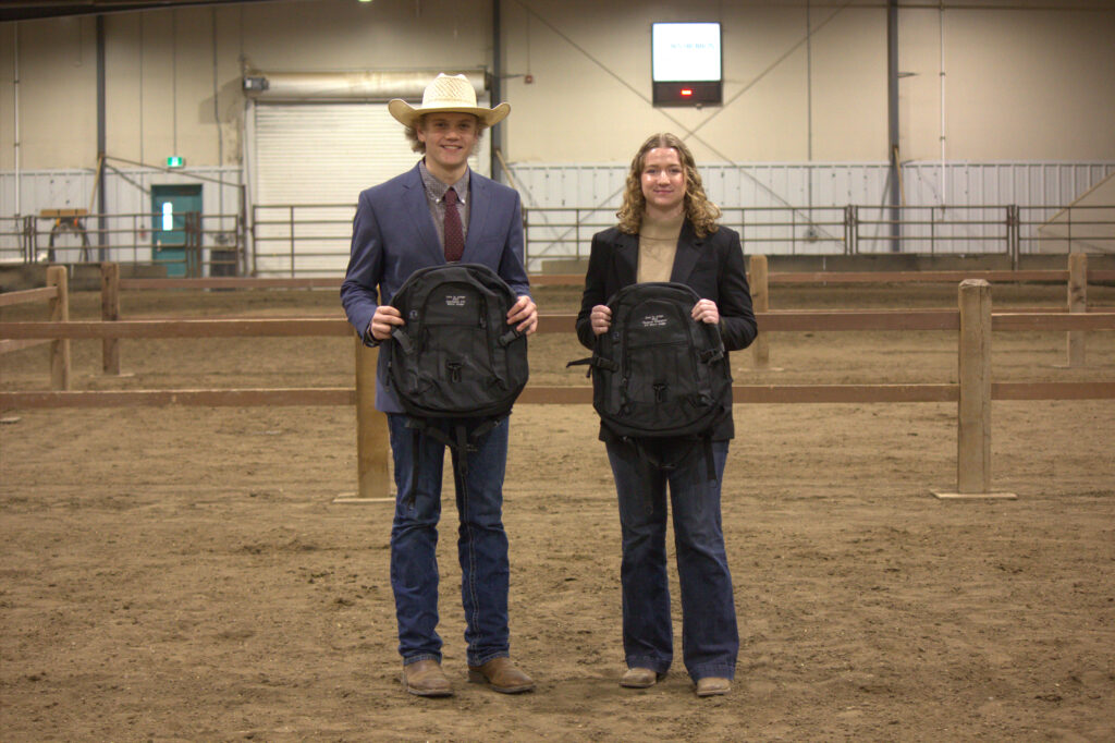 4-H Champion (Tanner Lowe) and Reserve Champion (Shelby Peacock) Show Judges