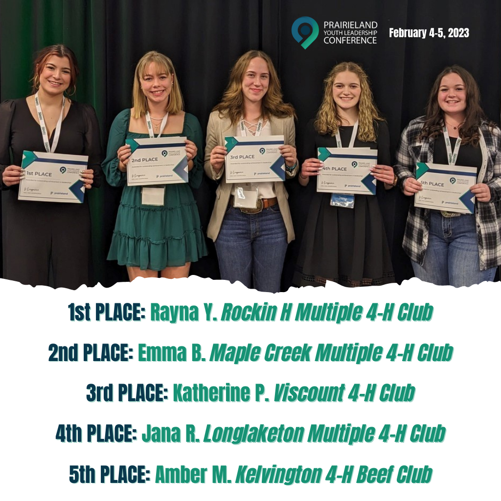 Prairieland Youth Leadership Conference 2023 Winners holding Certificates